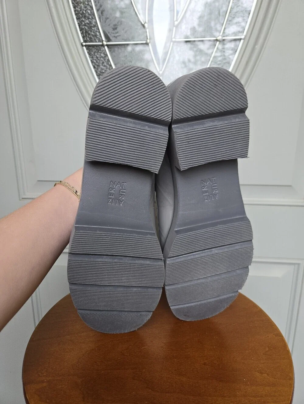 Naturalizer Darry Loafers Gray Leather